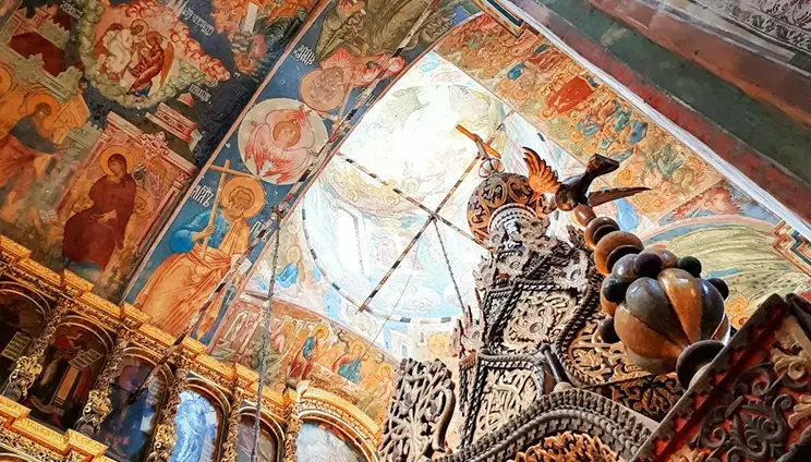 Church Ceiling covered with intricate artwork